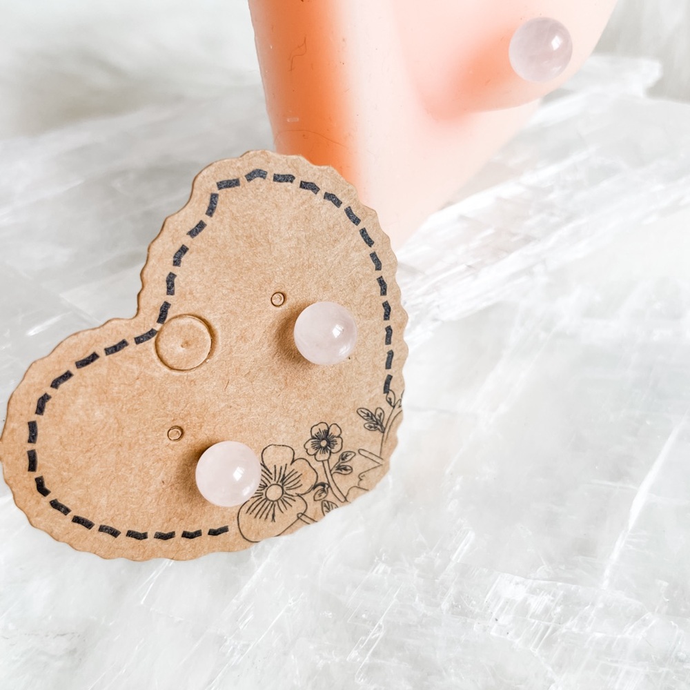 ✨Rose Quartz Ball Stud Earrings✨